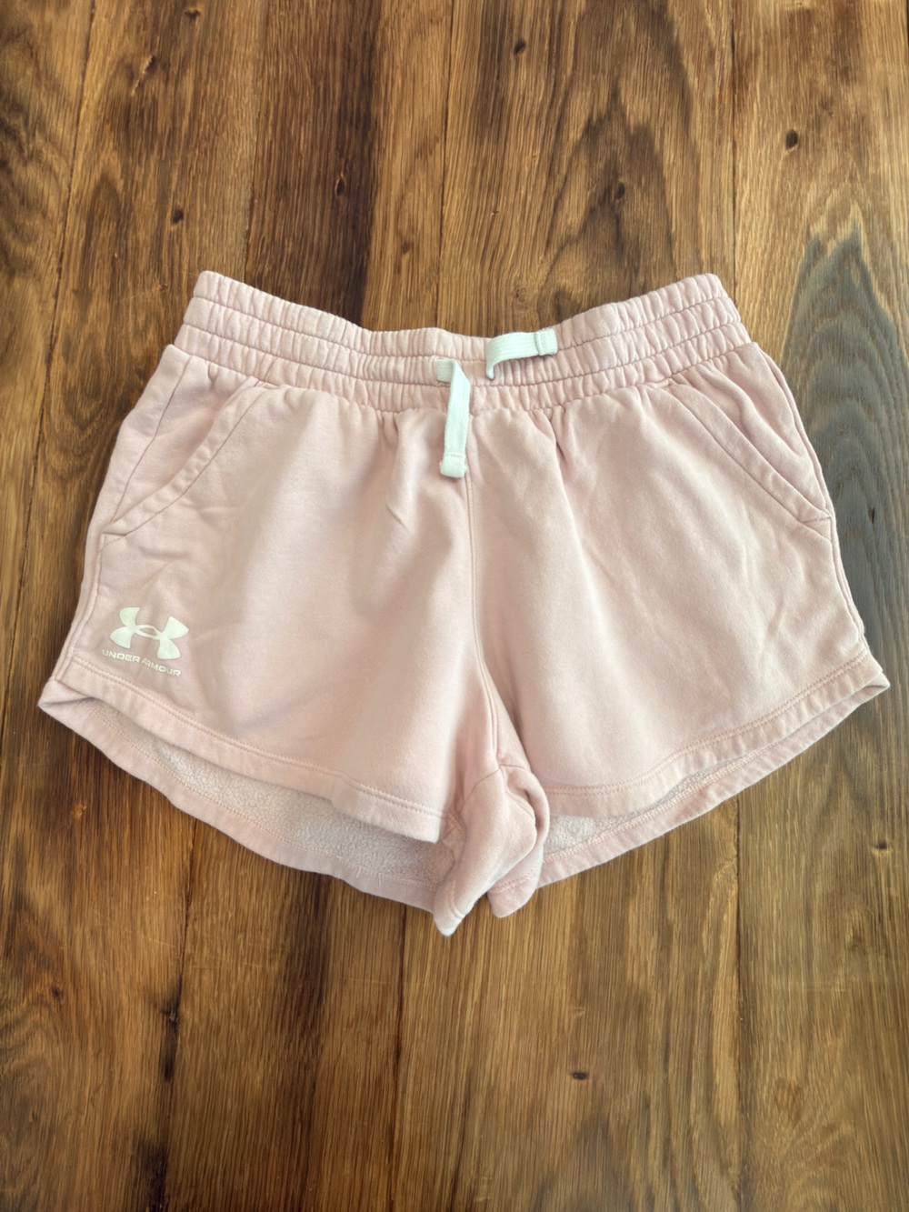 Under Armour Women's Light Pink Athletic Shorts with Drawstring